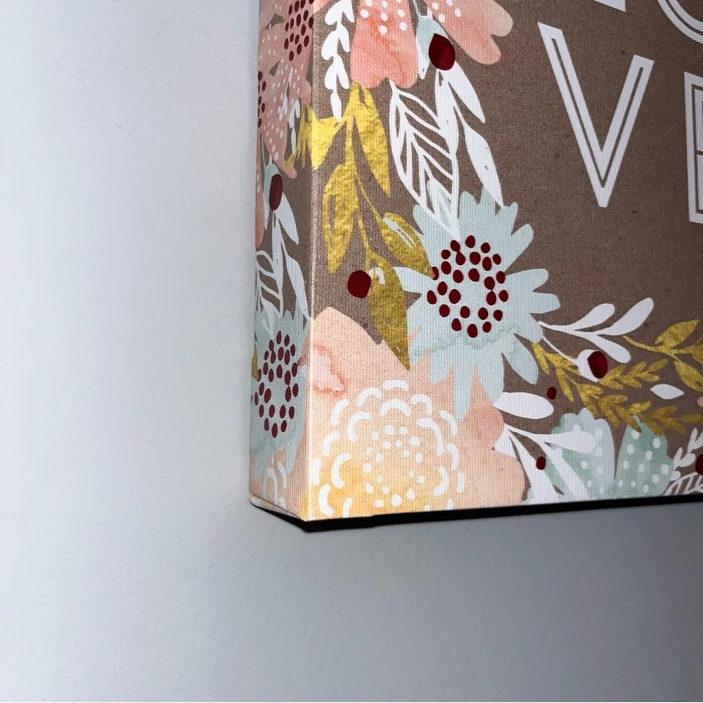 Floral Love Canvas Wall Art 10x12
